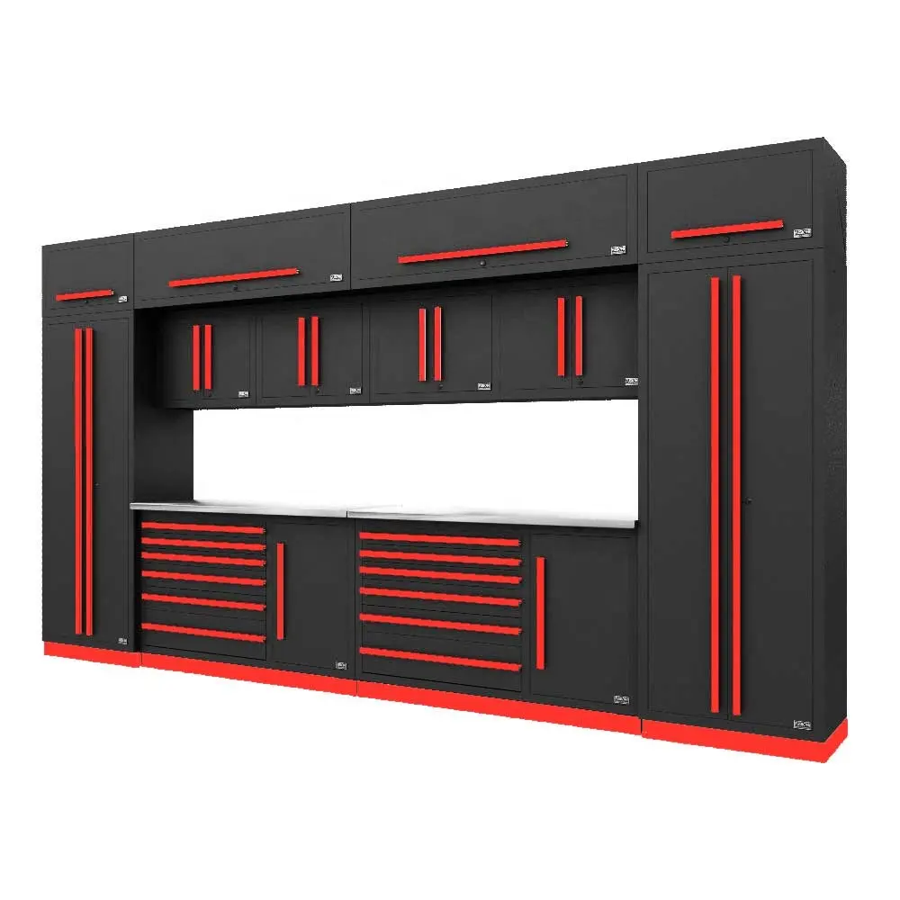 2024 JZD Workstation combo oficina caixa de ferramentas de armazenamento de rolos armários caixa de ferramentas armário de garagem e bancada de trabalho