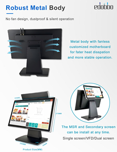 カスタマイズされた18.5インチ容量性タッチスクリーンPOSレジターミナルシステム窓Pos支払いシステム - Product Image 6