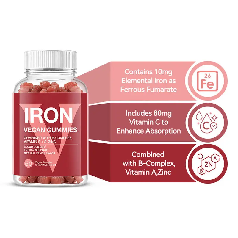 Suplementos de hierro para la anemia para mujeres y hombres Soporte energético y del sistema inmunológico Tabletas de hierro vitamina C buenas para perder peso