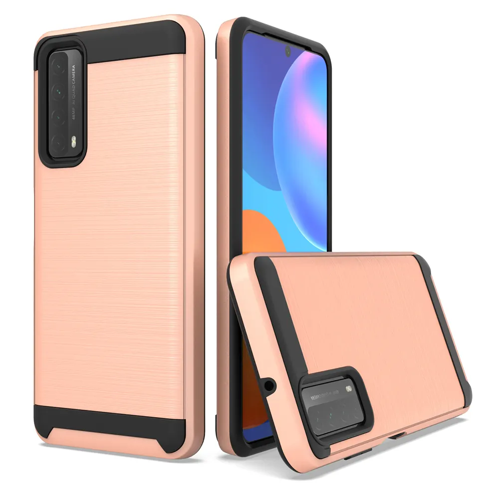 Capa de celular protetora de camada dupla, forte, cor múltipla, tampa traseira, para huawei y7a y9a y7p