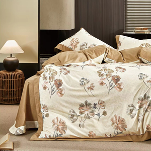 Print Bedding Set <strong>400</strong> Thread Count <strong>Percale</strong> Cotton Vibrant Bohemian Pattern Quit Cover with Zipper Closure - Product Image 3