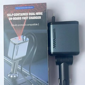 Top Deal Car Charger Adaptor 120W Fast <strong>Charge</strong> USB Type C Fast Charger Cable with Retractable Cord Fit for iPhone Starry Sky <strong>Lamp</strong> - Product Image 6