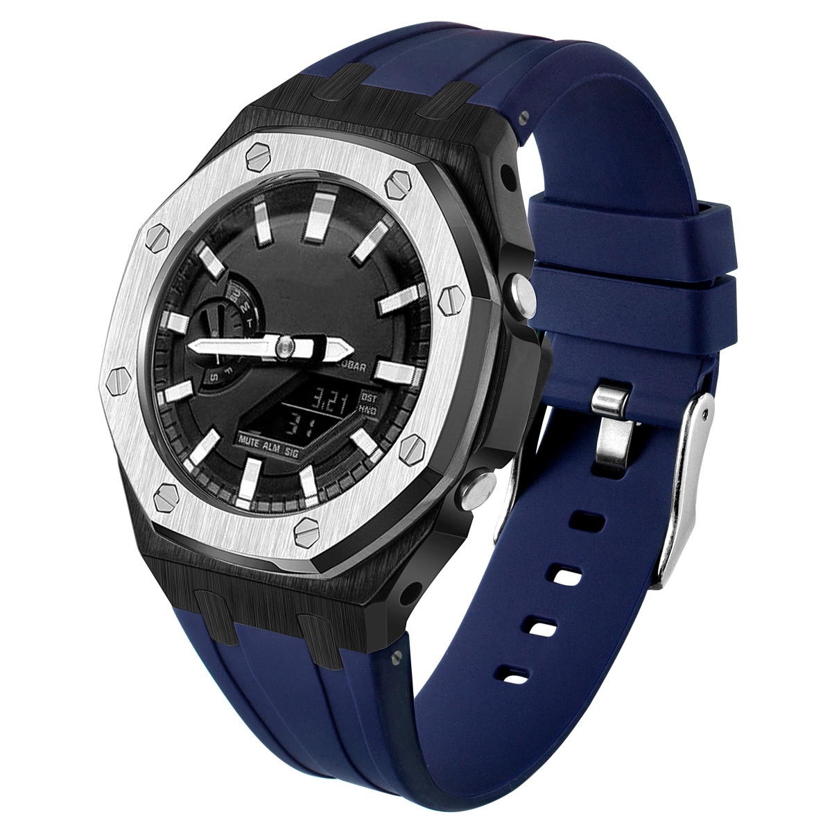 sliver black+blue