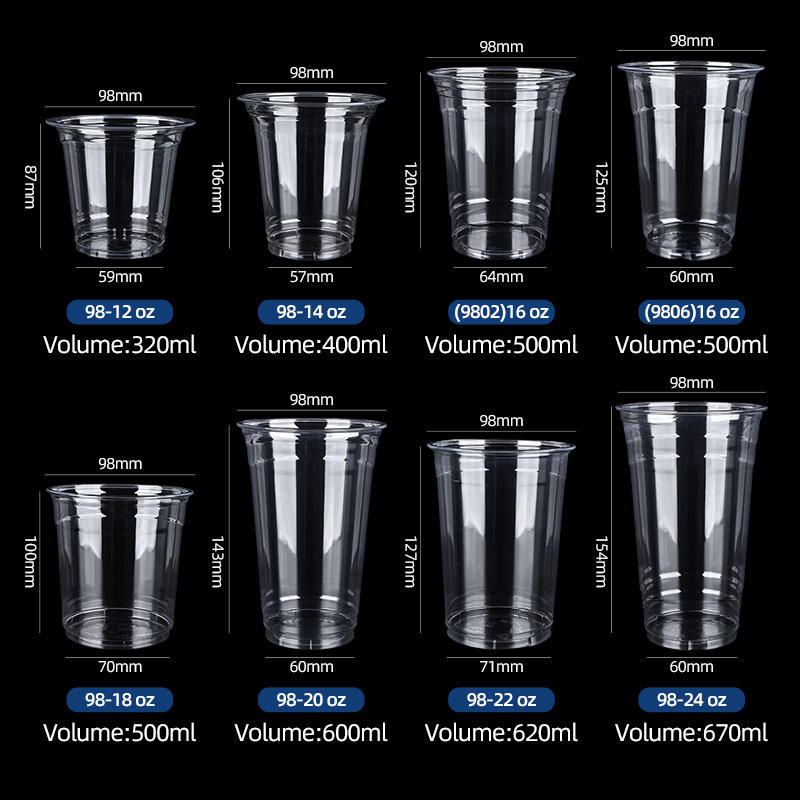 Gobelets plats transparents sous blister