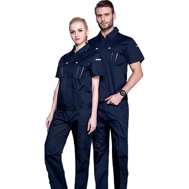 Été Mince Travail Vêtements Ensembles Chemise À Manches courtes + Pantalon professionnel ingénieur vêtements de travail uniforme