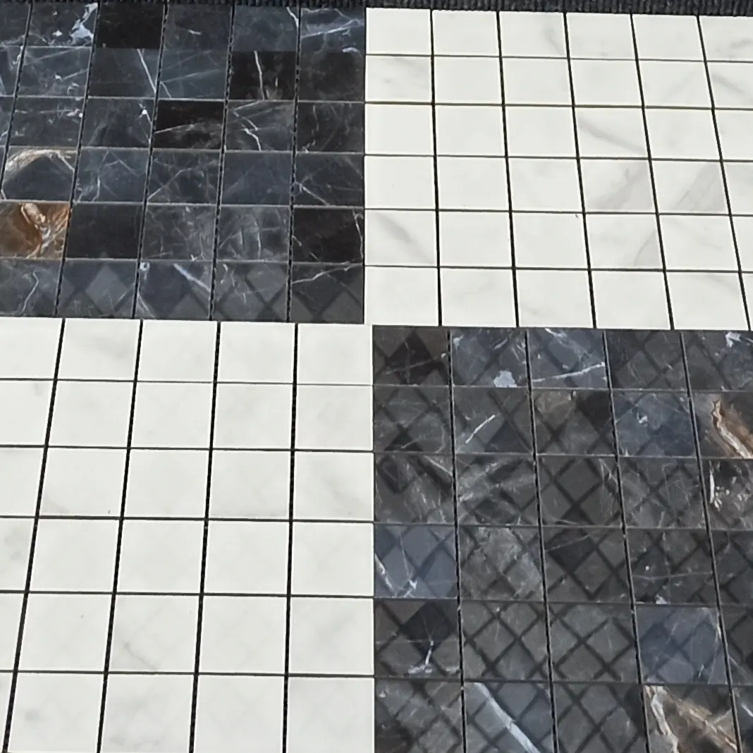저렴한 가격 큐빅 육각 다이아몬드 현대 BackSplash 모자이크 도자기 바닥 벽 주방 장식 타일 청소 품질