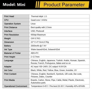 Mini Printer Batch <strong>Coding</strong> Portable Handheld Inkjet Press for Fast Dry Batch Encoder Egg Date <strong>Coding</strong> - Product Image 3