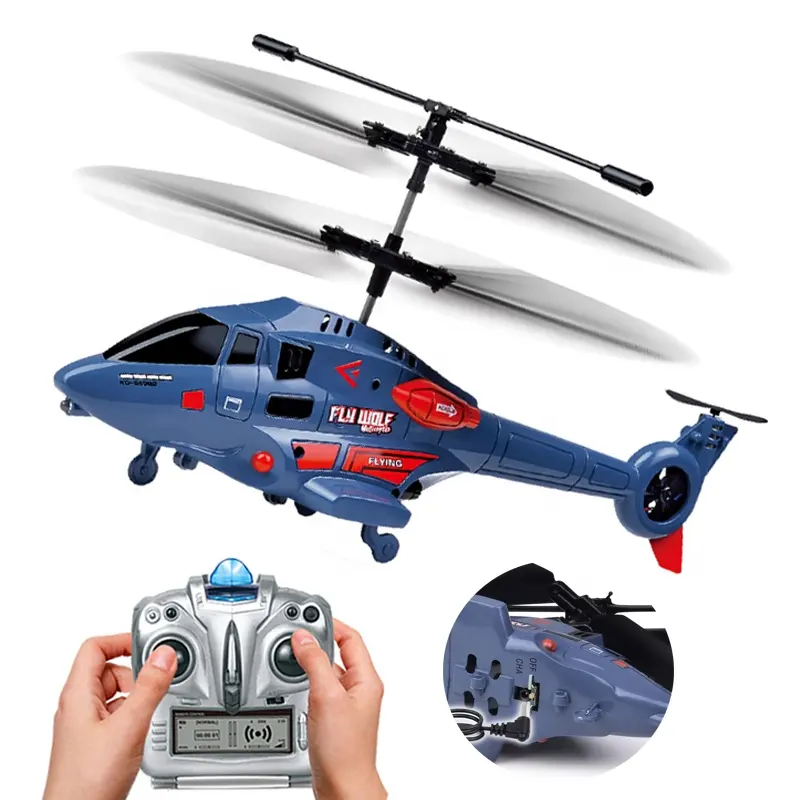 Helicóptero teledirigido de 2,4 GHz, helicóptero de Control remoto con doble hoja, 3,5 canales, Control remoto