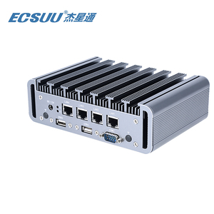 ファンレスインダストリアルミニPC I3 I5 I7 6 LAN RS232埋め込みファイアウォールソフトルーター薄型クライアントX86ミニコンピュータ - Product Image 2