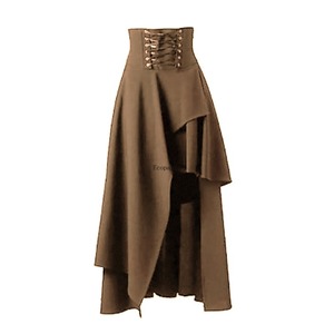 חצאית נמוכה גותית פרחח תחרה עד cincher maxi סלע היפי פיראט עטופה תלבושת נשים