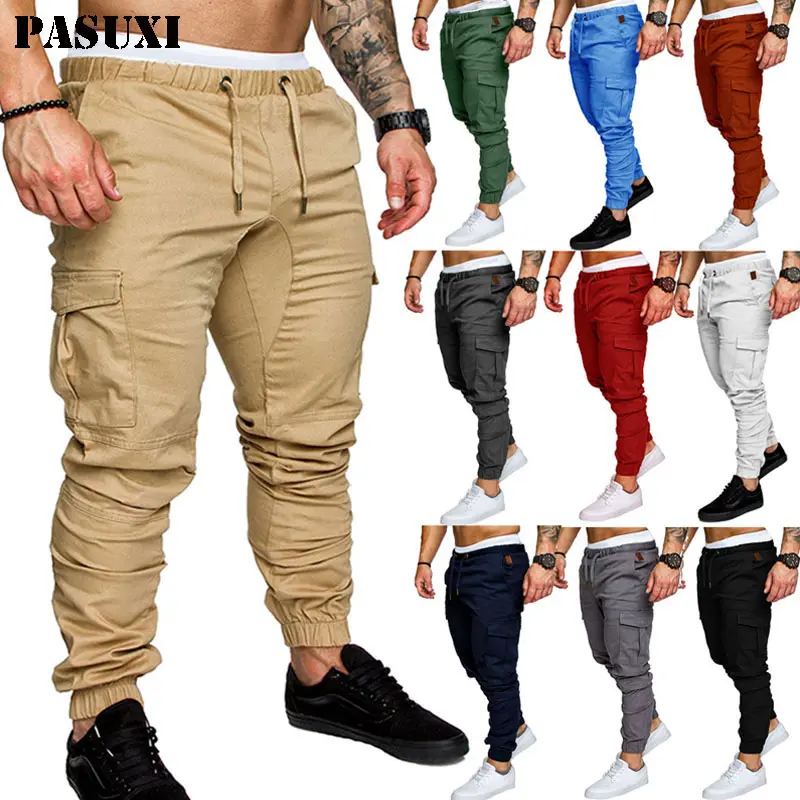 PASUXI, nuevos deportes, correr de noche, reflectante, tendencia de pie pequeño, pantalones de baloncesto para Fitness, pantalones de chándal de carga para hombres