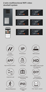 Tuya Video Intercom System für Gebäude mit mehreren Wohnungen Fernbedienung Entsperren Sie das TCP-Netzwerk der Farbkamera - Product Image 5
