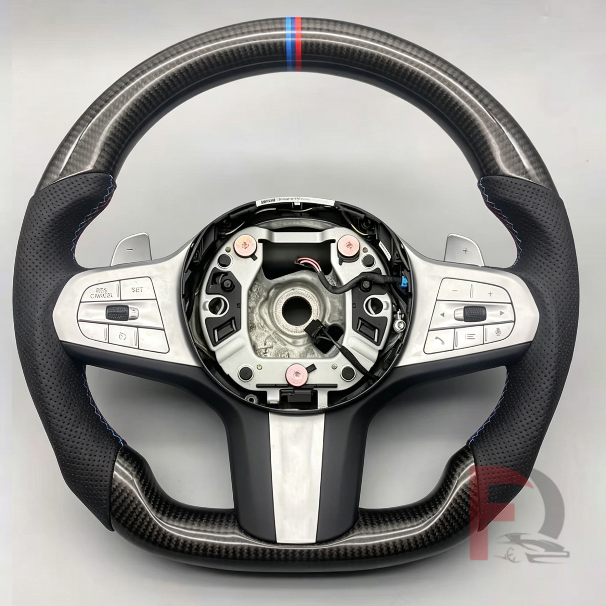 carbon fiber; Silver buttons