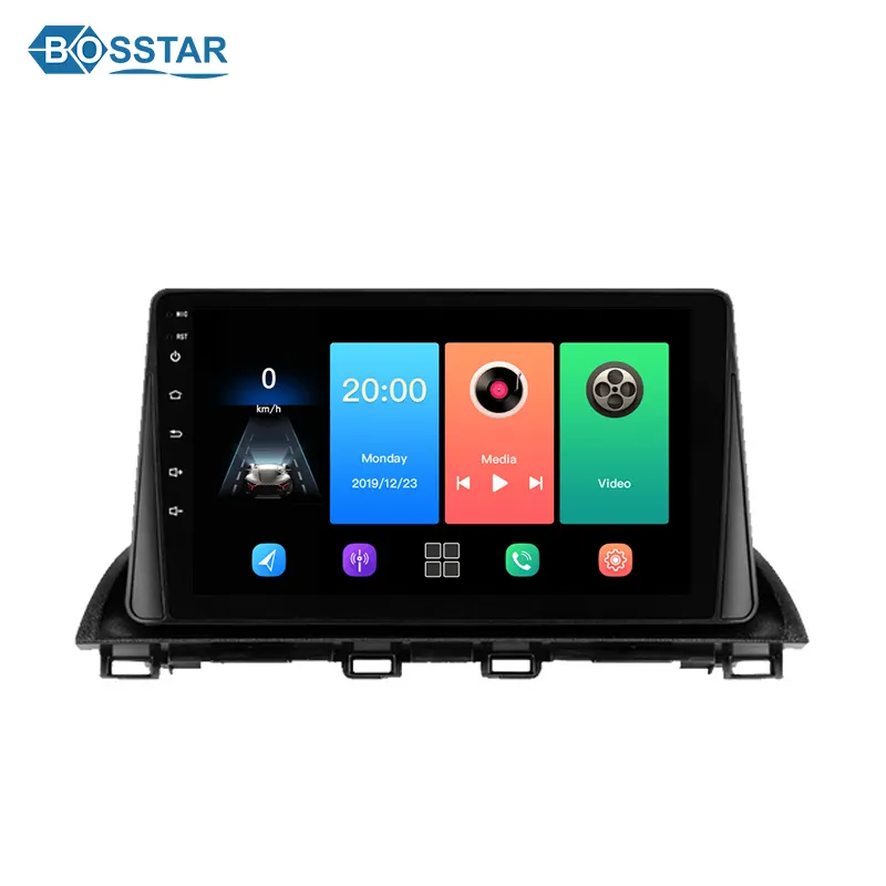 Pemutar Stereo Mobil Audio DVD Mobil Android, Sistem Radio Navigasi GPS Otomatis untuk Mazda 3 2014-2016