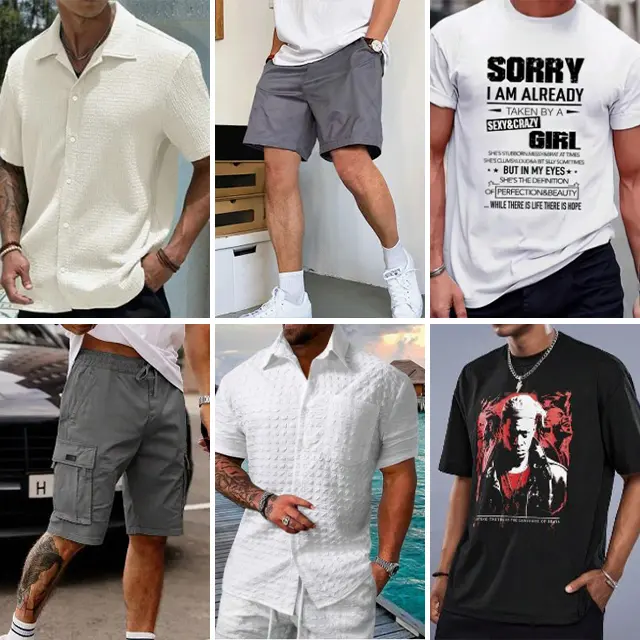 Hàng Tồn Kho bán buôn của nam giới thường lỏng lẻo áo thun, áo sơ mi Polo, áo sơ mi, quần, hàng tồn kho quần áo hỗn hợp