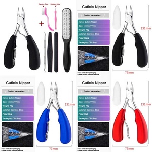 Büyük promosyon siyah saplı fırça tırnak makası seti paslanmaz çelik batık ayak tırnağı Clipper kalın ayak tırnaklarını ile tırnak eti itici - Product Image 3