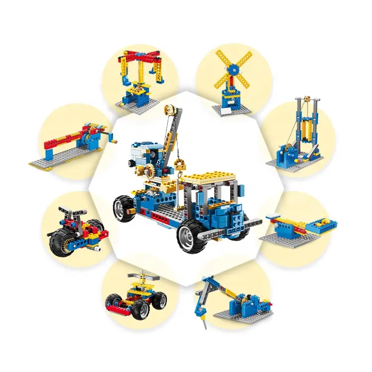 Venta caliente STEM ciencia y educación partículas bloques de construcción maquinaria DIY montaje Ingeniería Construcción ladrillos juguetes para niños