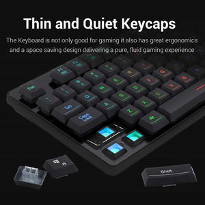 Redragon S107 RGB Teclado luminoso con cable Ratón Red Dragon Gaming Suite Laptop Anti-Ghosting 3 teclas Mini tipo USB Juegos de computadora - Product Image 3