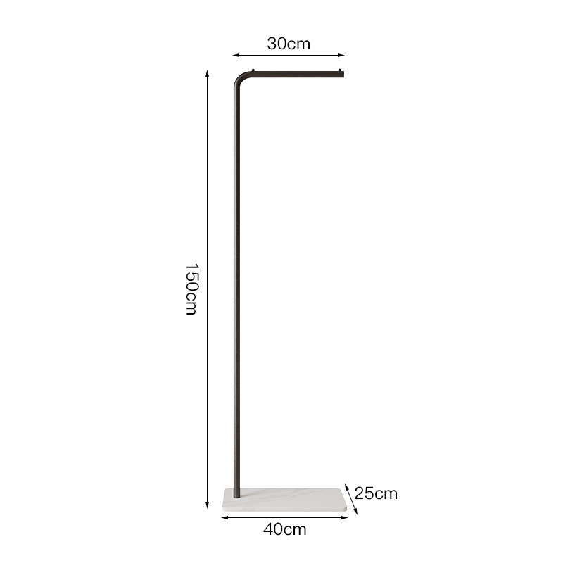 L-shaped (150) black stand with white base