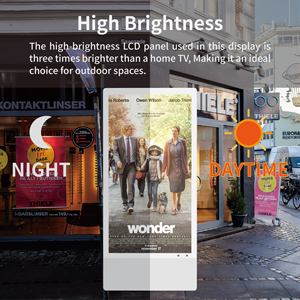 Su geçirmez 43 inç taşınabilir pil dijital tabela ve LCD reklam oyuncu görüntüler reklam ekranı ekran açık Kiosk - Product Image 5