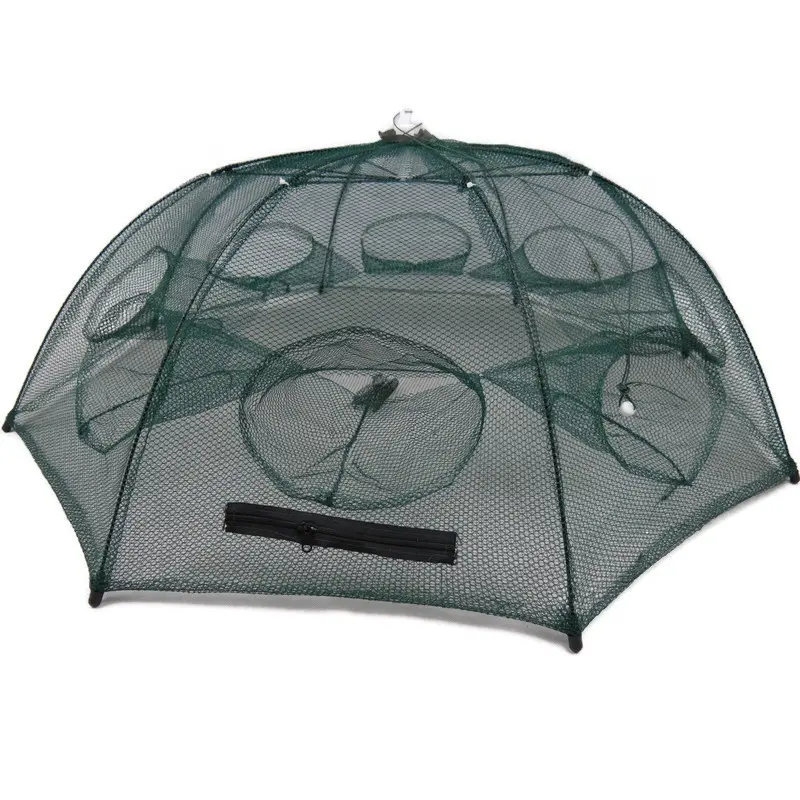 Sotelo 우산 케이지 8 구멍 낚시 그물 트랩 접는 우산 휴대용 자동 케이지, 물고기 새우 랍스터 게