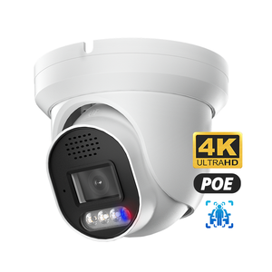 户外防水IP66 8MP 4K POE安全摄像机运动检测双向音频IP摄像机彩色夜视炮塔摄像机 - Product Image 1