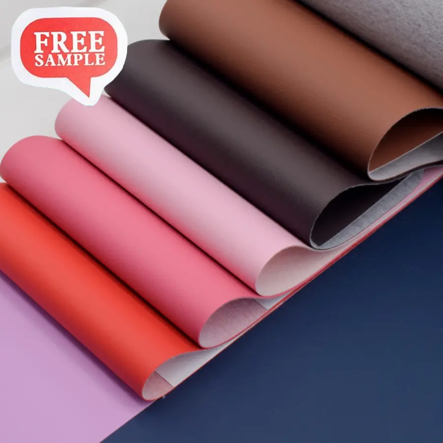 Fábrica de cuero antimoho Rosa PVC cuero sintético tapicería de imitación tela de cuero para sofá, asiento de coche, decoración del hogar