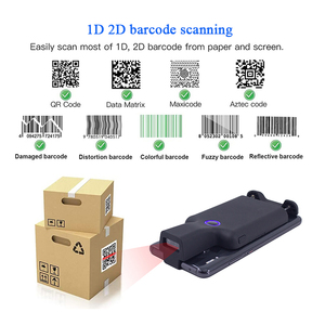 Handheld Top Venda Logística QR <span class=keywords><strong>Code</strong></span> Reader Telefone Móvel Clipe Traseiro 2D Sem Fio Bluetooth Barcode Scanner