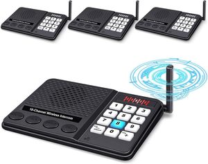 Sistema de comunicación bidireccional para sala de oficina 10 canales intercomunicador inalámbrico de escritorio teléfono
