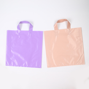 ショッピングバッグLDPEプラスチックキャリーソフトループバッグカスタムデザイン家庭用包装用ハンドル付き - Product Image 5