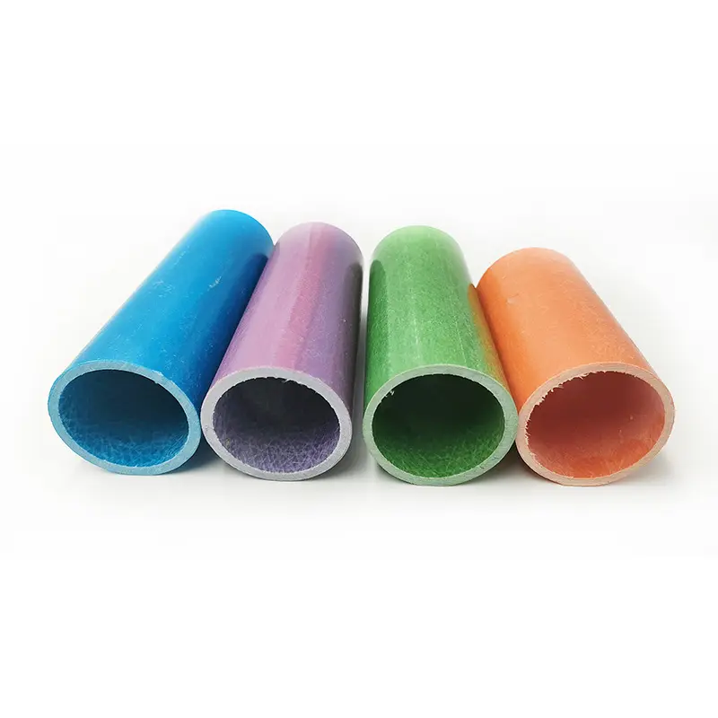 Tubos huecos redondos de pultrusión de fibra de vidrio de alta resistencia coloridos y resistentes a la corrosión