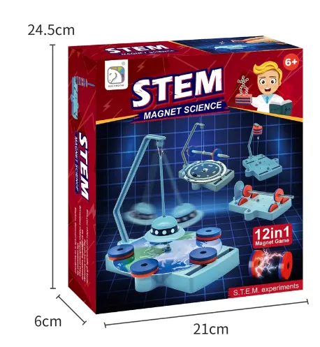 Nuovo arrivo hot science lab toy 12 in 1 magnet science game STEM gioco educativo per bambini