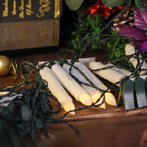 <strong>Battery</strong> Operated LED Christmas Tree Decoration Candle <strong>Lights</strong> <strong>String</strong> Flameless Candles <strong>with</strong> Clip Warm White <strong>String</strong> <strong>Light</strong> Candles - Product Image 2