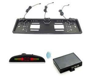 Europlate Waterproof <strong>Wireless</strong> <strong>Reverse</strong> <strong>Sensor</strong> Small LED Display Car Parking <strong>Sensor</strong> Backup Distance Radar European License Frame - Product Image 1