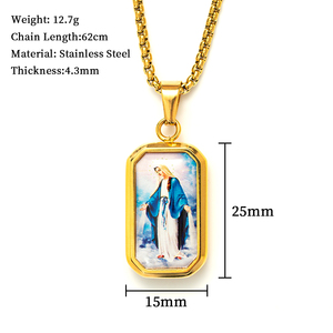 Pendentif Huit Trésors Motif Personnalisé de la Vierge Marie Bijoux Religieux Image Accepter Personnalisé pour Grossiste Bijouterie - Product Image 2