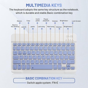 2024 Venta caliente Android iOS Windows para BT Mini Tablet teclado Idioma personalizado español ruso coreano teclado inalámbrico ratón - Product Image 5