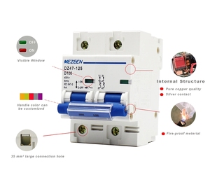 DZ47 MCB mezeen מותג/oem עיקרי מפסק 2p 100a 125a 80a AC DC מותאם אישית