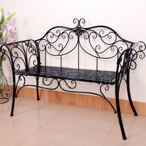 Antique Bronze Metal Garden Bench Chair 2 Seater for Garden, Yard, <strong>Patio</strong>, Porch and Sunroom Durable Park Stool Wrought Iron - Product Image 3