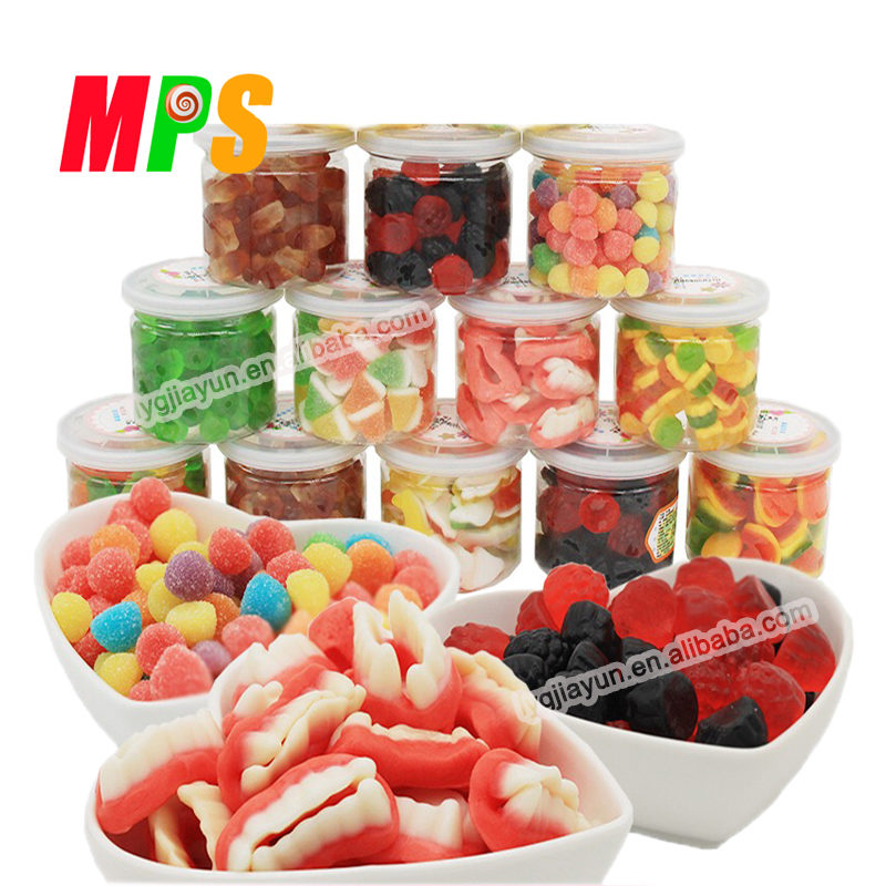 Doces personalizados da marca privada 6 oz, doces sortidos de frutas em jarra/saco/garrafa de pílulas, fornecedor de doces no atacado chinês