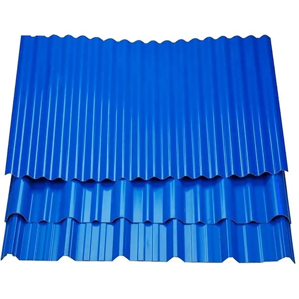Folha de telhado de azulejos Euro corrugados de calibre 25-28 para telhados galvanizados pré-pintados de metal não deframados