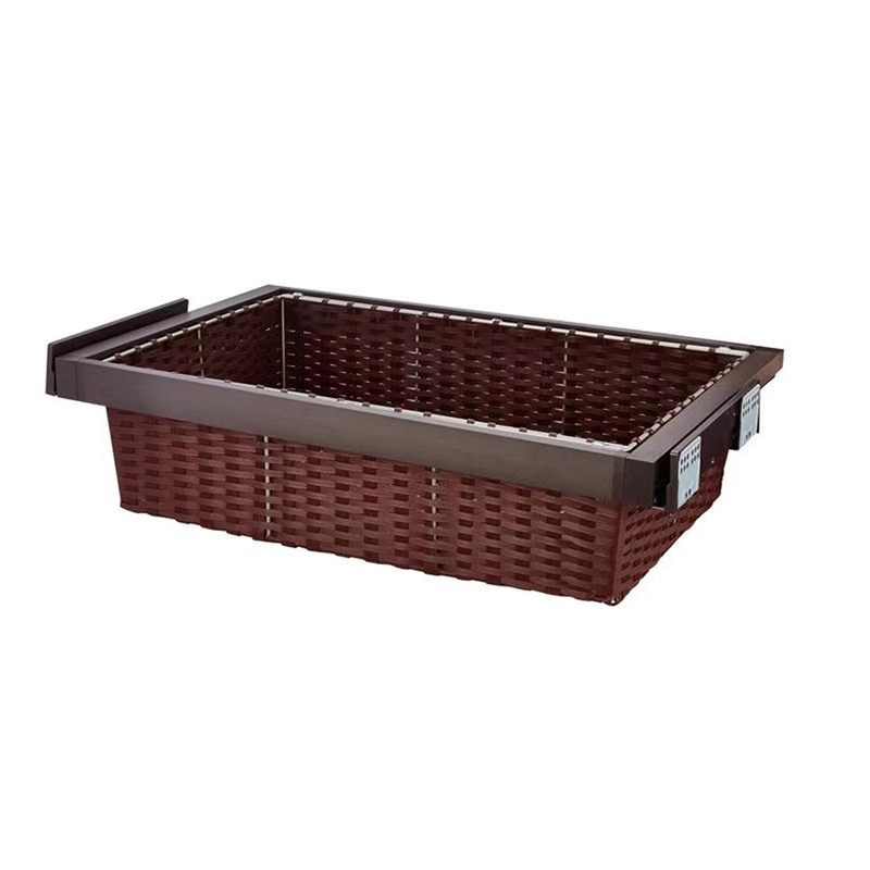 Wardrobe latest style rattan basket for clothes storage with soft closing