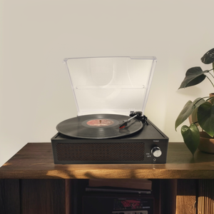 Vintage Turntable in One Old Style Phonograph with Built-in Speaker and Subwoofer 3.5mm Auxiliary <strong>Input</strong>/<strong>USB</strong>/FM Radio - Product Image 4