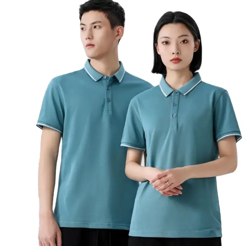 china polo shirt factory on line wholesale high quality men and women's polo shirt can help buyer's add logo or label on it