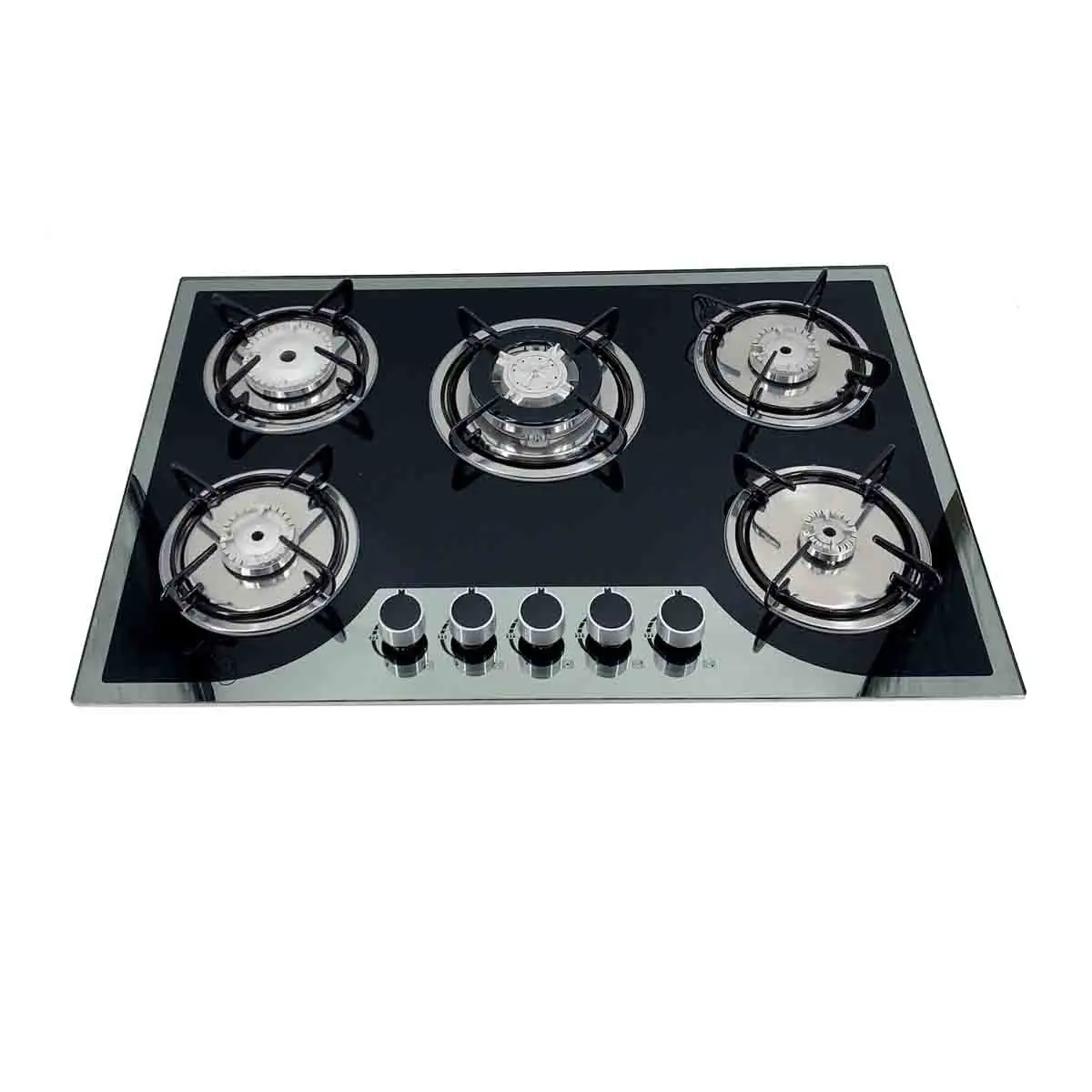 GPL/NG convertibile In acciaio inox nero 30 In 5 fuochi Gas propano piano cottura per cucina