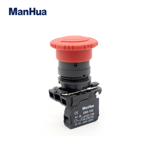 Manhua XB5-AS542 Druckknopf Roter runder Pilzkopf Wasserdichter Not-Aus-Druckknopf schalter 1NC Schutzsc halter - Product Image 3