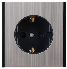 Silver One German socket with groundground