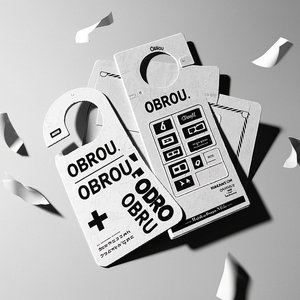 Obrou 300gsm厚定制印刷牛皮纸艺术纸板耐用酒店门衣架挂钩/传单名片印刷 - Product Image 2