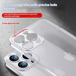 Apple 15 Pro Max & iPhone用14夏透明マットレンズフルカバレージフォンケース超薄型13耐衝撃性TPUモバイル - Product Image 4
