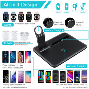 แท่นชาร์จไร้สายอเนกประสงค์แบบ4 in 1สีดำถอดออกได้แท่นชาร์จสำหรับ Apple - Product Image 4