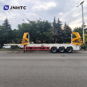 Раздвижные боковые погрузочно-разгрузочные контейнерные Полуприцепы с подъемным краном для самовыброса - Product Image 1